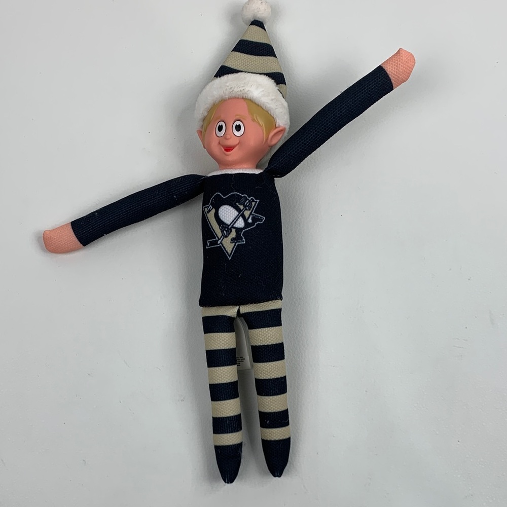 Vintage Forever Collectibles black gold Striped elf doll Pittsburgh Penguins